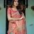 Coral colour ready to wear saree with unstitched blouse