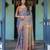 Blue colour ready to wear saree with unstitched blouse