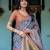 Blue colour ready to wear saree with unstitched blouse