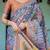 Blue colour ready to wear saree with unstitched blouse