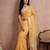 Yellow colour cotton saree with zari border & blouse piece