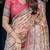 Cream colour ready to wear saree with unstitched blouse