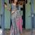 Blue colour ready to wear saree with unstitched blouse