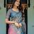 Blue colour ready to wear saree with unstitched blouse