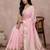 Light pink colour cotton saree with zari border & blouse piece