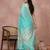 Sky blue colour cotton saree with zari border & blouse piece