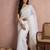 White colour cotton saree with zari border & blouse piece