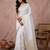 White colour cotton saree with zari border & blouse piece