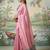 Light pink colour tissue silk saree with silver grey pallu & tassels