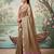 Brown colour tissue silk saree with silver grey pallu & tassels