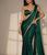 Designer Chinon Saree Decorated With Readymade Gold Sequence Lace  And Sequence Embroidered Unstitched  Blouse Piece