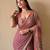Multi Color Print  And Real Mirror work Silk Blend Saree