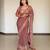 Multi Color Print  And Real Mirror work Silk Blend Saree