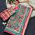 Multi Color Print  And Real Mirror work Silk Blend Saree