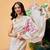 cream floral zari silk blend ready to wear kasavu saree with blouse