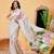 cream floral zari silk blend ready to wear kasavu saree with blouse