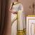 off white checked pure cotton kasavu saree with blouse