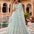 Awesome Thread Embroidered Sky Blue Net Lehenga Choli For Party