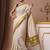 off white checked pure cotton kasavu saree with blouse