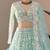 Awesome Thread Embroidered Sky Blue Net Lehenga Choli For Party
