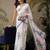 off white zari art silk kasavu saree ready to wear with blouse