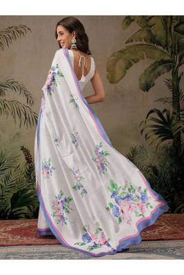 off white zari art silk kasavu saree ready to wear with blouse 2