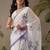 off white zari art silk kasavu saree ready to wear with blouse