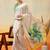 white floral digital print satin kasavu saree with blouse