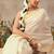 off white zari work silk blend kasavu saree with blouse