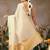 off white zari work silk blend kasavu saree with blouse