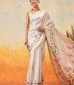 off white zari kasavu tissue saree with blouse