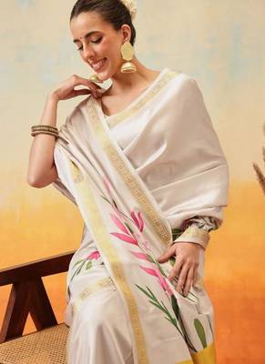 off white zari kasavu tissue saree with blouse 4