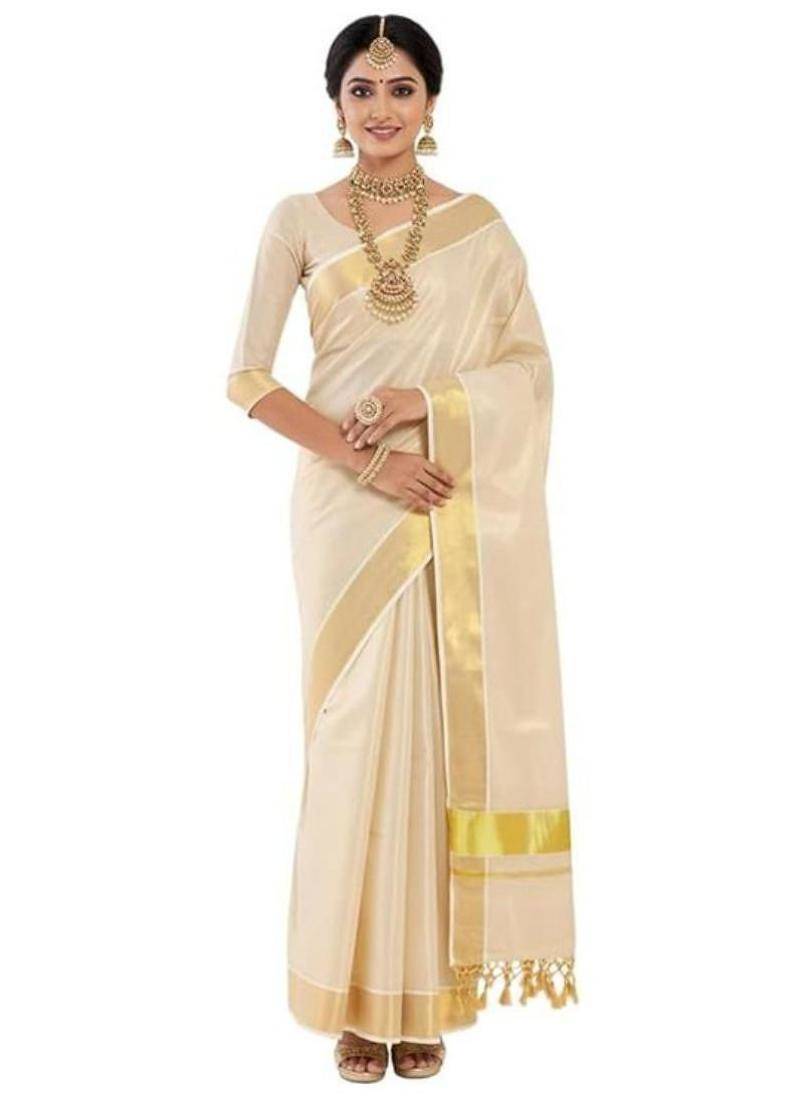 maroon golden gaja embroidery kasavu tissue saree with blouse