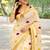 off white tissue kasavu saree with gold zari border