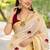 off white tissue kasavu saree with gold zari border