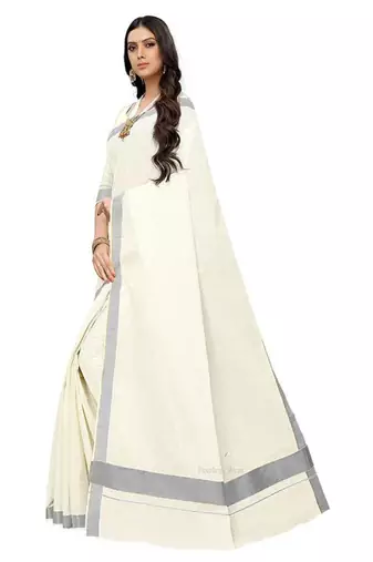 cream zari embroidery tissue kasavu saree with blouse