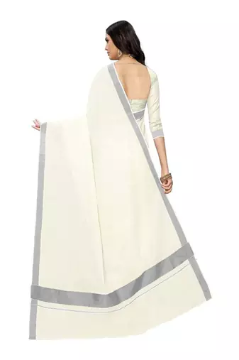 cream zari embroidery tissue kasavu saree with blouse