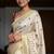 silver embroidered tissue kasavu saree with blouse piece