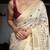 silver embroidered tissue kasavu saree with blouse piece