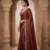 Designer Chinon Saree Decorated With Readymade Gold Sequence Lace  And Sequence Embroidered Unstitched  Blouse Piece
