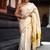 off white zari woven border pure cotton kasavu saree with blouse