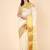 off white zari work pure cotton kasavu saree without blouse