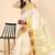 off white zari work pure cotton kasavu saree without blouse