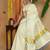 off white zari organza kasavu saree with blouse