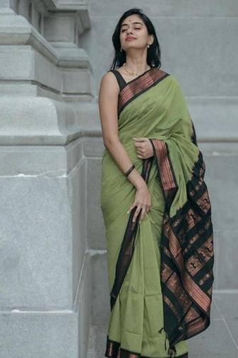 white zari crepe kasavu saree with blouse