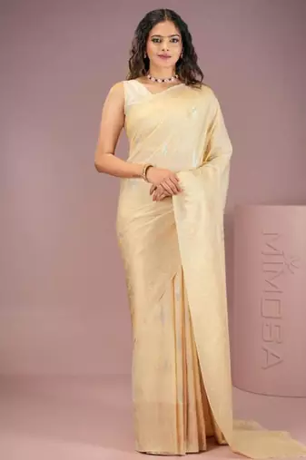 green woven zari kasavu saree pure georgette with blouse piece