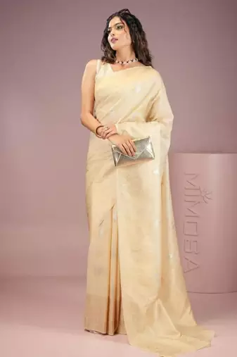 green woven zari kasavu saree pure georgette with blouse piece