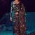 navy blue zari linen blend kasavu printed quasar saree with blouse