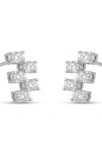 925 sterling silver Minimal Diamond Ear Climber Earrings