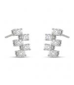 925 sterling silver Minimal Diamond Ear Climber Earrings